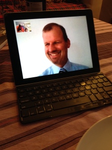 John and Lucas chat on FaceTime every evening at dinnertime. © Donatella Lorch