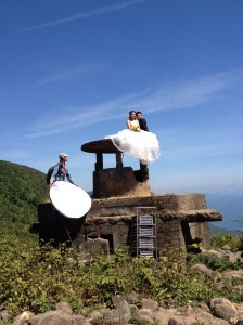 Wedding photo shoot on an old U.S. bunker. Highway 1 heading to Hue ©Donatella Lorch