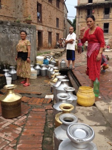 Water gathering at the main square of the village of Sanu Khokana in the Kathmandu Valley. © Donatella Lorch