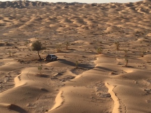 Our campground and car in the Rub' al Khali. ©Donatella Lorch