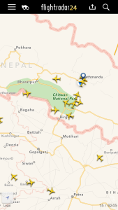 Circling in the sky jam for a landing slot in Kathmandu.